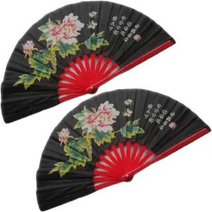 ZooBoo 2PCS 오른손 선풍기 - 중국 대나무 타이치 쿵푸 무술 스포츠 접이식 손 13인치