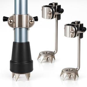 얼음을 위한 바이브 지팡이 터레인 헤비 듀티 2팩 금속 접이식 4가지 등산용 부착물 워킹 스틱 트레킹 목발 겨울철 안전을 포인트 교체용 그립