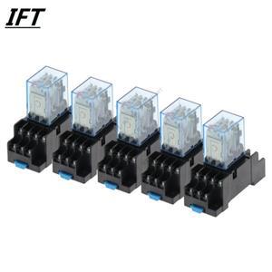 5set MY4NJ 코일 AC12V DC 36V AC110V AC220V HH54P 5A 기본 미니어처 전자기 범용 릴레이