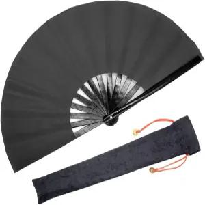 남성/여성용 오미티 대나무 대형 레이브 접이식 손 선풍기 - 중국 일본 쿵푸 태극권 핸드헬드