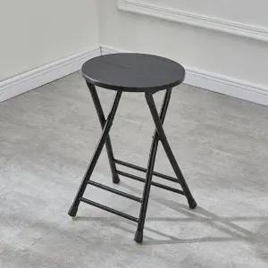 인테리어 의자 경량 접이식 철제 원목 폴딩 원형 스툴