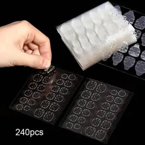 양면 네일 젤리 투명 가짜 아트 테이프 스티커 DIY 재사용 가능한 액세서리