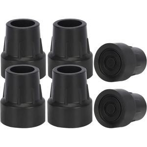 슈퍼기어 워킹 지팡이 6PCS 헤비 듀티 1인치 목발 지팡이 보행기용 교체용 고무 다리 블랙 25MM