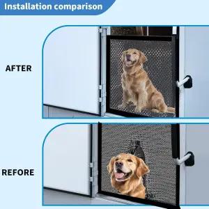 반려견용 LCGAOYA RV 엔트리 스크린 도어 프로텍터 그릴 조절 가능한 가드 20인치 높이 - 폭 22인치