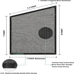 캠핑카 차양용 RV 차양 측면 차양막(9 X7 ) 메쉬 스크린 차양막 모터홈 트레일러 자외선 차단제 - 3년