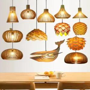 고래 조명 라탄 식당 스타일 LED 고래조명 우드 물고기 카페