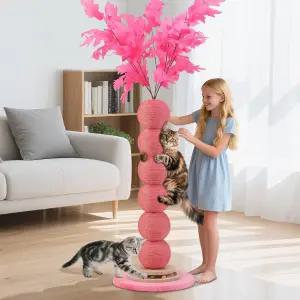 EMUST 47 키 큰 고양이 긁는 게시물 자연 시살 로프가 있는 실내 지름 5.9인치 나무 고양이를 위한