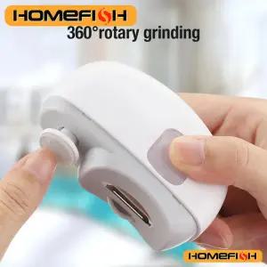 자동 안전 전기 손톱깎이 조명 포함 - 성인 노인용 휴대용 폴리싱 트리머