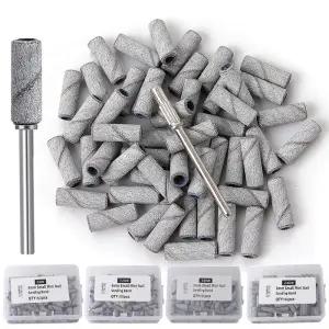 50/100PCS 네일 드릴링 밀링 매니큐어 살롱 용 3mm 소형 샌딩 밴드 세트-80/120/180/240 그릿 샌드페이퍼