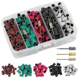 네일 샌딩 링 밴드 80/120/180/240 그릿 전기 매니큐어 드릴 그라인딩 헤드 UV 젤 광택 제거 페디큐어 연마