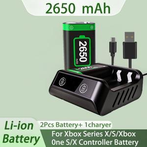 Xbox 시리즈 X/S/Xbox One S/X 컨트롤러 배터리용 2 X2650mAh +USB 충전기 충전식