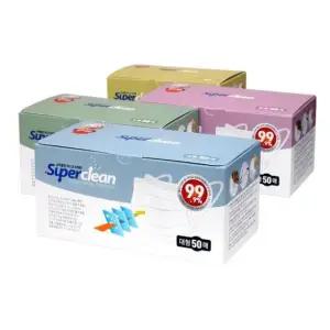 3Q 슈퍼클린 KF80 먼지 방역 마스크 50매