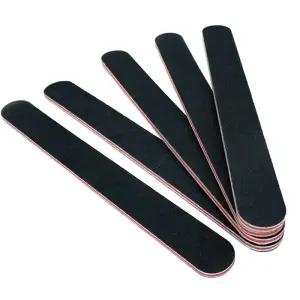 5pcs/10pcs Nailfile 전문 네일 버퍼 블랙 샌드페이퍼 강력한 스트레이트 라임 앵글 100/180 버핑 샌딩