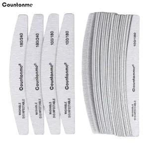 전문가용 나무 네일 파일 10 개/묶음 180/240 버퍼 100/180 그레이 보트 우드 사포 블록 젤 폴리셔 샌딩