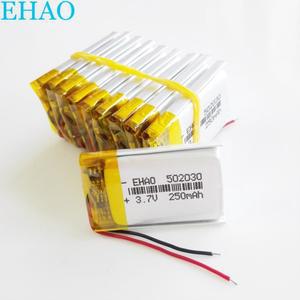 10개 3.7V 250mAh 502030 리튬 폴리머 LiPo 충전식 배터리 셀 Mp3 GPS 전자 부품 스마트 워치