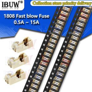 10PCS 골드 1808 AC 0451 SMD  블로우 퓨즈 0.5A 500mA 1A 2A 3A 4A 5A 6.3A 8A ibuw 초고속