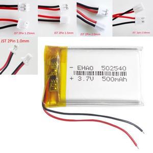 Mp3 카메라 스마트 워치 GPS 블루투스 녹음기 스피커용 LiPo 충전식 배터리 502540 + JST 2 핀 플매트 카펫