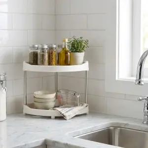 2단 코너 선반 욕실용품 주방 양념통 수납 정리대 무타공 욕실선반 화장실선반 욕실용품정리 욕실소품