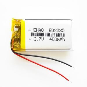 3.7V 400mAh 폴리머 리튬 Lipo 충전지 602035 블루투스 스피커 스마트 워치 GPS MP3용 맞춤형