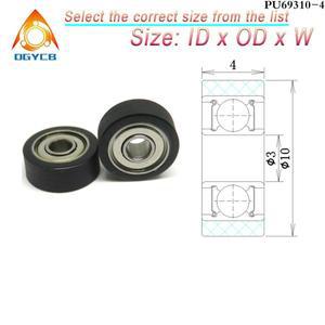1pcs OD 10mm PU 코팅 롤러 693 베어링 3x10x4mm PU69310-4 폴리우레탄 성형 휠 고무 덮힌 풀리