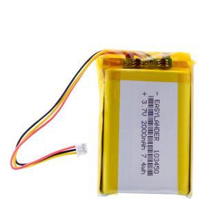 JST1.25 3P 103450 GPS 네비게이터 DVD 레코더 헤드셋 전자책용 3.7V 2000mAh 충전식 리튬 이온 폴리머 배