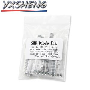 200PCS SMD 다이오드 모듬 키트 20Valuex10PCS SS110 SS220 SS16 SS34 ES1J M7 M4 US1M 포함