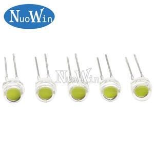 50pcs 화이트 5mm F5 밀짚 모자 LED 샹들리에 크리스탈 램프 구슬 슈퍼 밝은 빅 코어 칩 6-7LM 발광 다이오