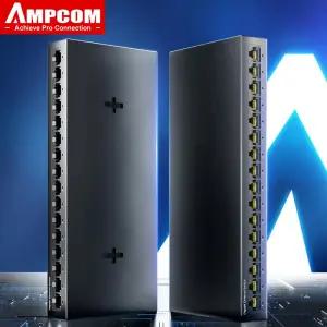AMPCOM 네트워크 스위치 16 포트 이더넷 1000Mbps 기가비트 고성능 스마트 스위처 RJ45 허브 인터넷 인젝터