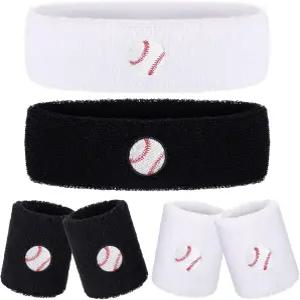 다이펀리 6종 스웨트밴드 세트 스포츠 헤드밴드 손목밴드 4개의 수분 흡수 운동용 손목밴드와 2개의 손목