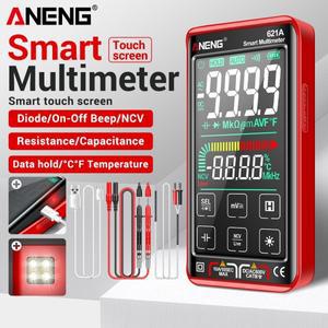 터치스크린 멀티미터 테스터 ANENG 621A 전문 AC/DC 전압 전류 커패시터 NCV 감지 다이오드 스마트 도구