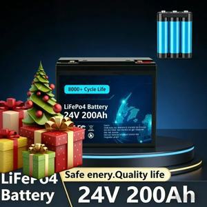 호환상품 2026년형 24V 200Ah LiFePO4 리튬 배터리 충전식 내장형 BMS RV/캠핑카 태양광 해양 오버랜드/밴