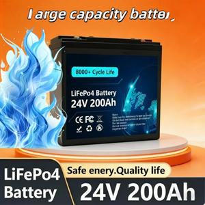 호환상품 24V 200Ah LiFePO4 리튬 배터리 내장형 BMS 충전식 RV/캠핑카 태양광 해양 오버랜드/밴 오프로드