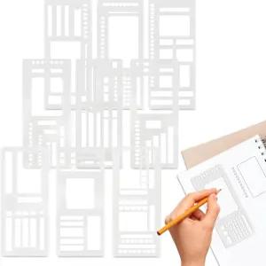 9pcs 핸드메이드 유연한 기록 템플릿 재사용 가능한 플래너 스텐실 저널링 세트 캘린더 체크리스트(색상 c)