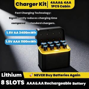 1.5V AA 리튬이온 충전지와 스마트 충전기 기기용 장시간 지속 전력