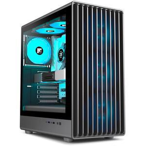 [미국배송] FOIFKIN K6 PC 케이스 - 사전 설치된 6 PWM ARGB 팬(3 x 120mm 3 140mm) ATX 미드 타워 게이밍 케이스 타입-C FOIFKIN 블랙