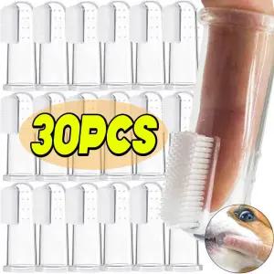 초극세사 애완동물 손가락 칫솔 테디 강아지 브러쉬 구취 치석 치아 관리 도구 고양이 세척 실리카겔