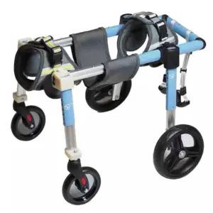 4륜 보행기 대형견 블루 보행 보조기 훈련 뒷다리 강아지