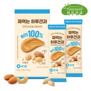 하루견과 짜먹는 하루견과 25gx7입케이스 [1박스/175g] /100%견과만 /아몬드,캐슈넛,피넛 스프레드