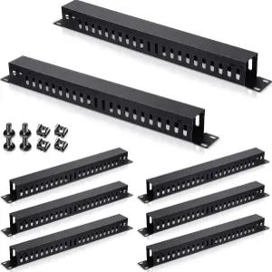 8피스 19인치 케이블 관리자 1U 24 슬롯 수평 서버 랙 마운트 관리 정리함 레이스웨이 금속 핑거