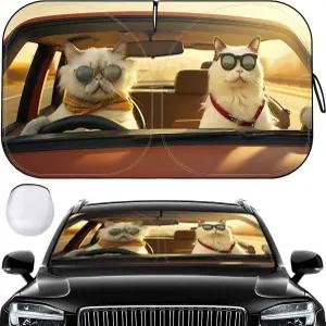 자동차 윈드실드 선쉐이드 - 전면 창문용 접이식 리플렉터 선쉐이드가 실내를 완벽하게 보호합니다(55.2 x