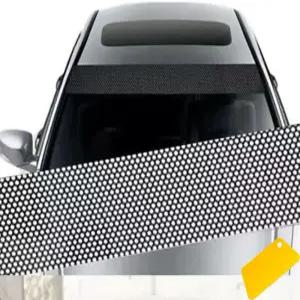 YehVeh 2팩 자동차 앞유리 선쉐이드 비닐 스티커 단방향 천공 틴트 스트립 윈도우 프라이버시 필름 접착