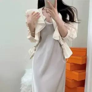 루타꽁몰 여친 트렌치 코트 봄빈티지 셔링 스트링 긴팔 쇼트 HO1