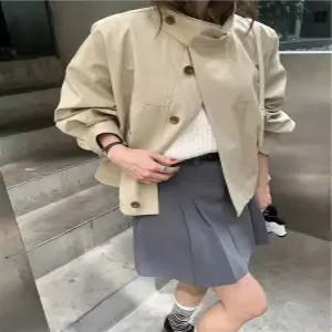 루타꽁몰 춘추 빈티지 여친 쇼트 긴팔 코트 이른 트렌치 HO3