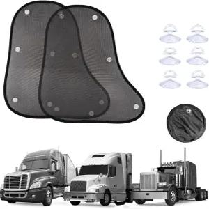 세미 트럭 화물기용 사이드 윈도우 선 쉐이드 카스카디아 볼보 VNL 인터내셔널 자외선 차단 및 눈부심 방지