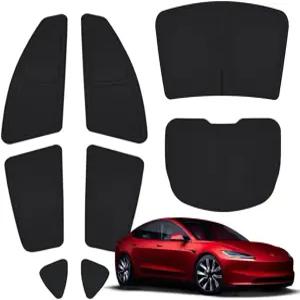 테슬라 모델 3를 위해 특별히 설계된 테스뷰티 8피스 캠핑 프라이버시 커튼 업그레이드된 5겹 두께 쉐이드