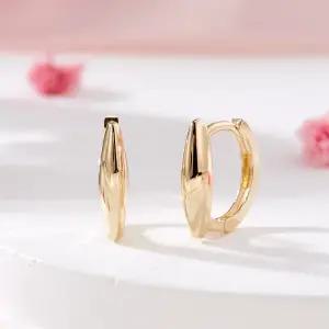 14K 라운딩 슬릿컷 원터치 링귀걸이 한쌍 MNE42441