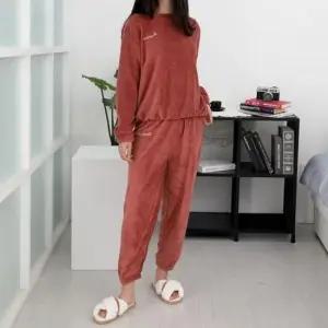 남자수면바지 극세사 수면잠옷 상하세트 플리스버건디