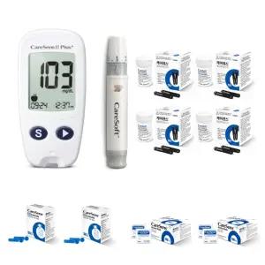 아이센스 케어센스2플러스 혈당측정기 풀세트 (기계 + 혈당시험지 210매 + 채혈침 210개 + 알콜솜 200매)