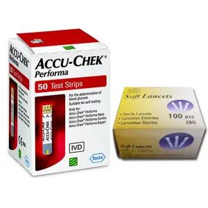 ROCHE 아큐첵 퍼포마 혈당시험지 50매+채혈침100 / 측정지 체크지 검사지 / 2025년12월