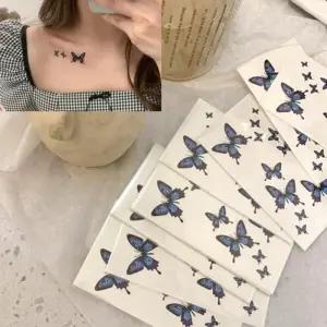 [에스에스_62]나비 타투 블루나비문신 문신 스티커(1매)